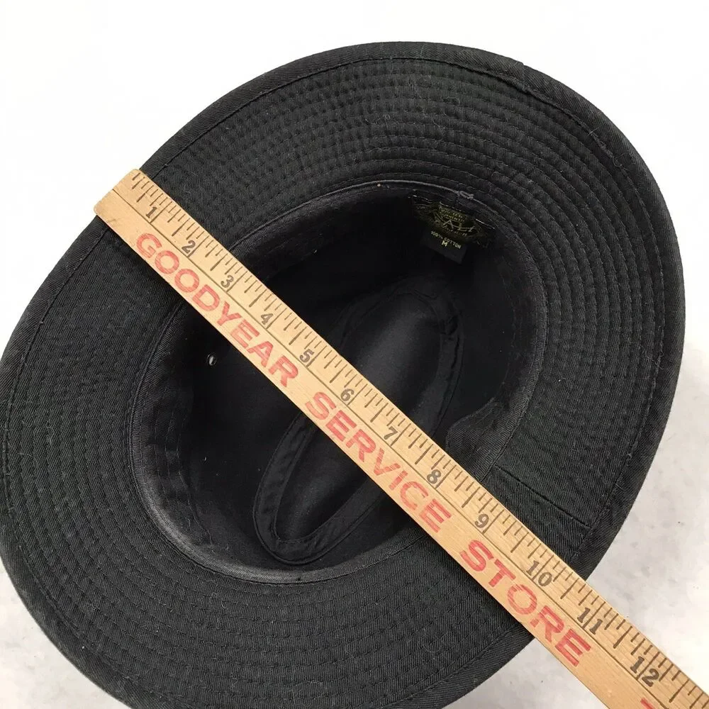 SCALA Classico Cotton Fedora Hat Men M Black Filmcore Leather Band Borsalino